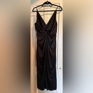 Abercrombie & Fitch Black Twist-Front Maxi Dress